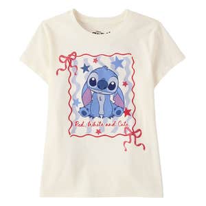 The Children's Place Girls Stitch Americana Graphic Tee in White