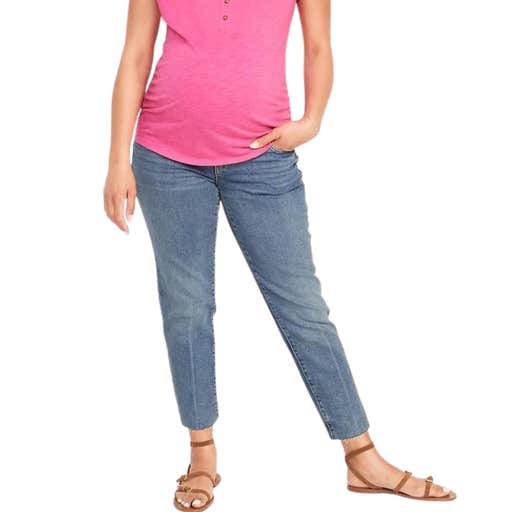 oldnavy, Old Navy Maternity Full Panel O.G. Straight Cut-Off Ankle Jeans