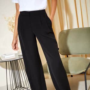 Friends Like These Elastic Back Tailored Wide Leg Trousers