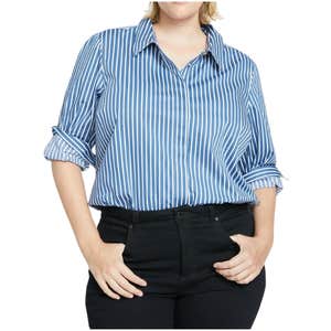 Universal Standard Elbe Stretch Poplin Shirt Classic Fit