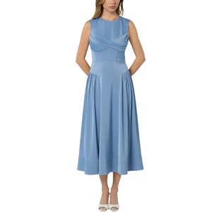 ASTR the Label Seraphina Pleated Twist Corset Midi Dress