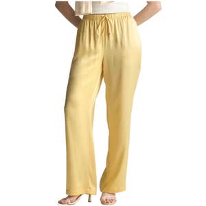 Quince 100% Washable Silk Drawstring Wide Leg Pants
