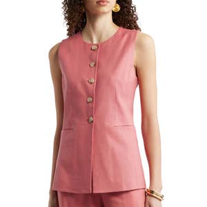 nordstrom, Nordstrom Linen Blend Longline Vest