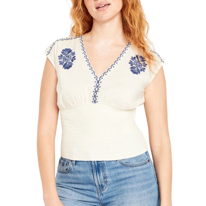 Free People - FUN AND FLIRTY EMBROIDERY TOP
