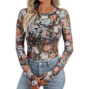 amazon, Dealmore Sheer Mesh Lace See Through Top