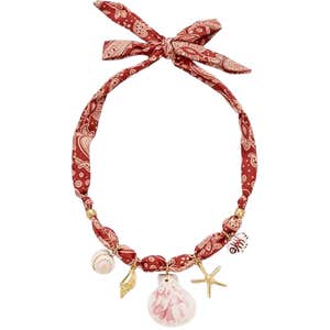 amazon, WOWORAMA Colorful Scarf Necklace with Seashell Starfish Charm