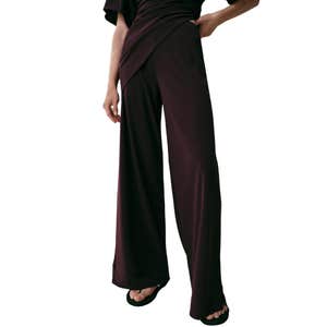 zara, Zara Straight Leg Crepe Pants With Openings