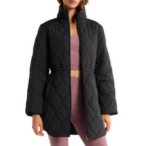 nordstrom, Zella Skyline Longline Quilted Jacket