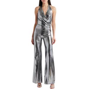 NIKKI LUND Donna Metallic Wide Leg Jumpsuit