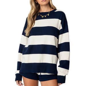 nordstrom, EDIKTED Riley Oversize Stripe Cotton Sweater