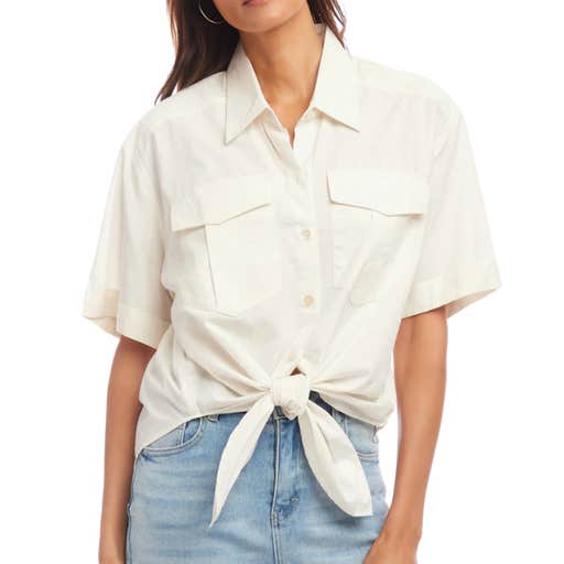 nordstrom, Karen Kane Tie Front Button-Up Shirt