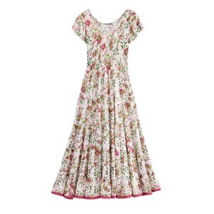 Soft Surroundings Kara Dress in Color Red Garden Jacobean