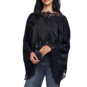 anthropologie, By Anthropologie Satin Lace Poncho