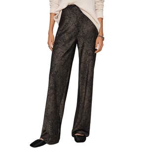 Petites Gale Satin Mid Rise Bias Pant
