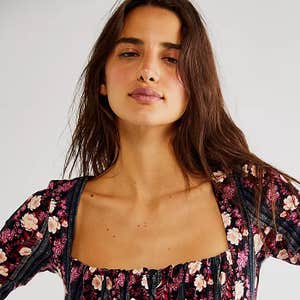 Free People Center Stage Printed Bodysuit