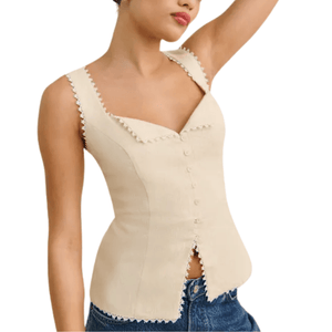 Reformation Viola Linen Top