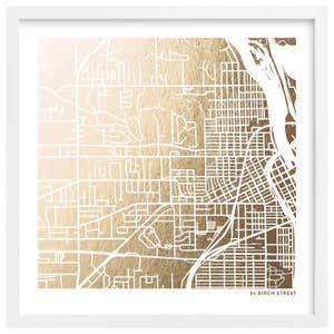 Minted Custom Map Filled Foil Art