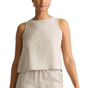 Quince 100% European Linen Cropped Tank