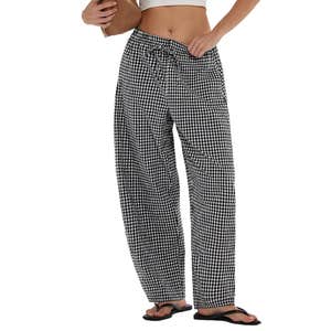 MOOSLOVER Women Linen Lightweight Barrel Pants