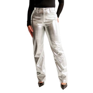 Abercrombie & Fitch Curve Love Vegan Leather 90s Relaxed Pant