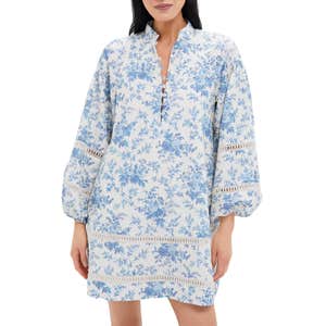 Tuckernuck Forget Me Not Cotton Linen Mini Maryse Caftan