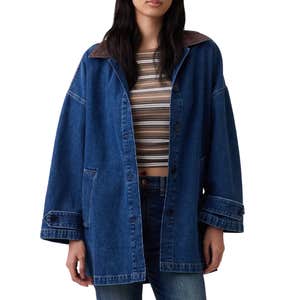 gap, Gap Oversized Denim Car Coat