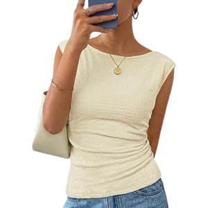 amazon, ZESICA Summer Ruched Trendy Tank Top