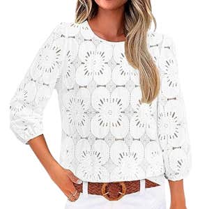 amazon, Sampeel Dressy Casual 3/4 Length Sleeve Top