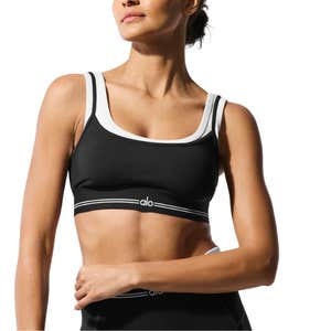 ALO Airbrush Better Together Bra in Navy and White