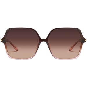 quay, Quay Press Tour Sunglasses in Chocolate Peony Frame / Dark Fawn Lens