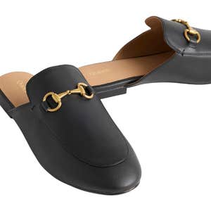 quince, Quince Italian Leather Horsebit Loafer Mule