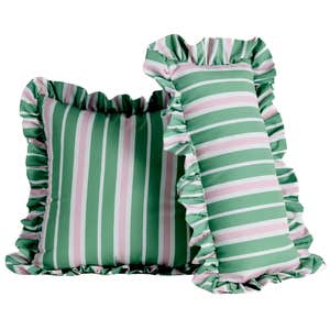 anthropologie, Maeve by Anthropologie Striped Ruffle Indoor/Outdoor Pillow
