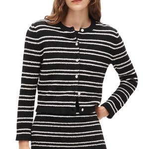 j.crew, J.Crew Lady Jacket In Striped Bouclé