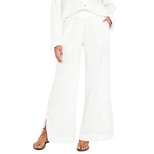 High-Waisted Crinkle Gauze Super Wide-Leg Pants