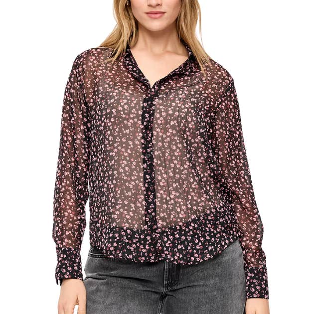 Old Navy; Sheer Chiffon Button-Down Shirt
