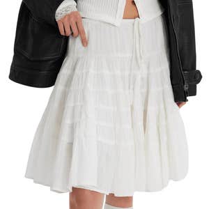 Free People Many Layers Solid Midi Skirt