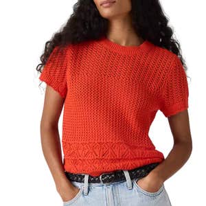 levi, Levi's Isabelle Crochet Short Sleeve Sweater