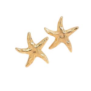 Airvess 14K Gold Plated Starfish Earrings