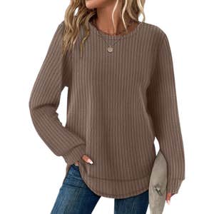 Amazon; WIHOLL Waffle Knit Long Sleeve Top