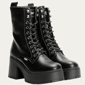 Buffalo Mila Lace Up Mid Women's Black Boots