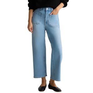 Quince Bella Stretch Patch Pocket Wide Leg Jeans