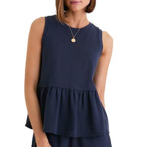 tuckernuck, Tuckernuck Pique Mercer Peplum Top