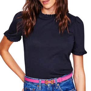 boden, Boden Supersoft Frill Detail T-shirt