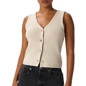 quince, Quince 100% Organic Cotton V-Neck Sweater Vest