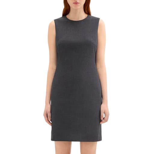 theory, Theory Good Wool Sleeveless Fitted Dress