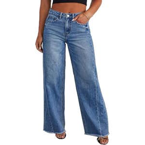 amazon, Eytino Plus Size Wide Leg Stretchy High Waist Jeans
