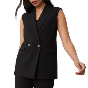 Ann Taylor The Double-Breasted Vest In Bi-Stretch