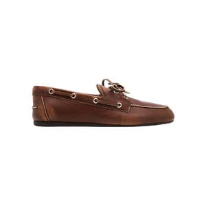 Miu Miu Leather Lace-Up Moccasins
