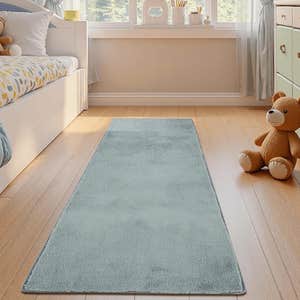 Jinchan Solid Plush Runner Rug