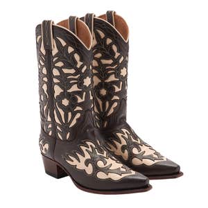 Mango Two-Tone Leather Cowboy Boots